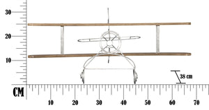 Porta Bottiglie Singolo Aviator 67,7x38x22 cm Legno e Ferro Argento e Marrone