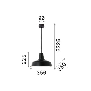 Sospensione Industrial-Minimal Moby Metallo Rame 1 Luce E27