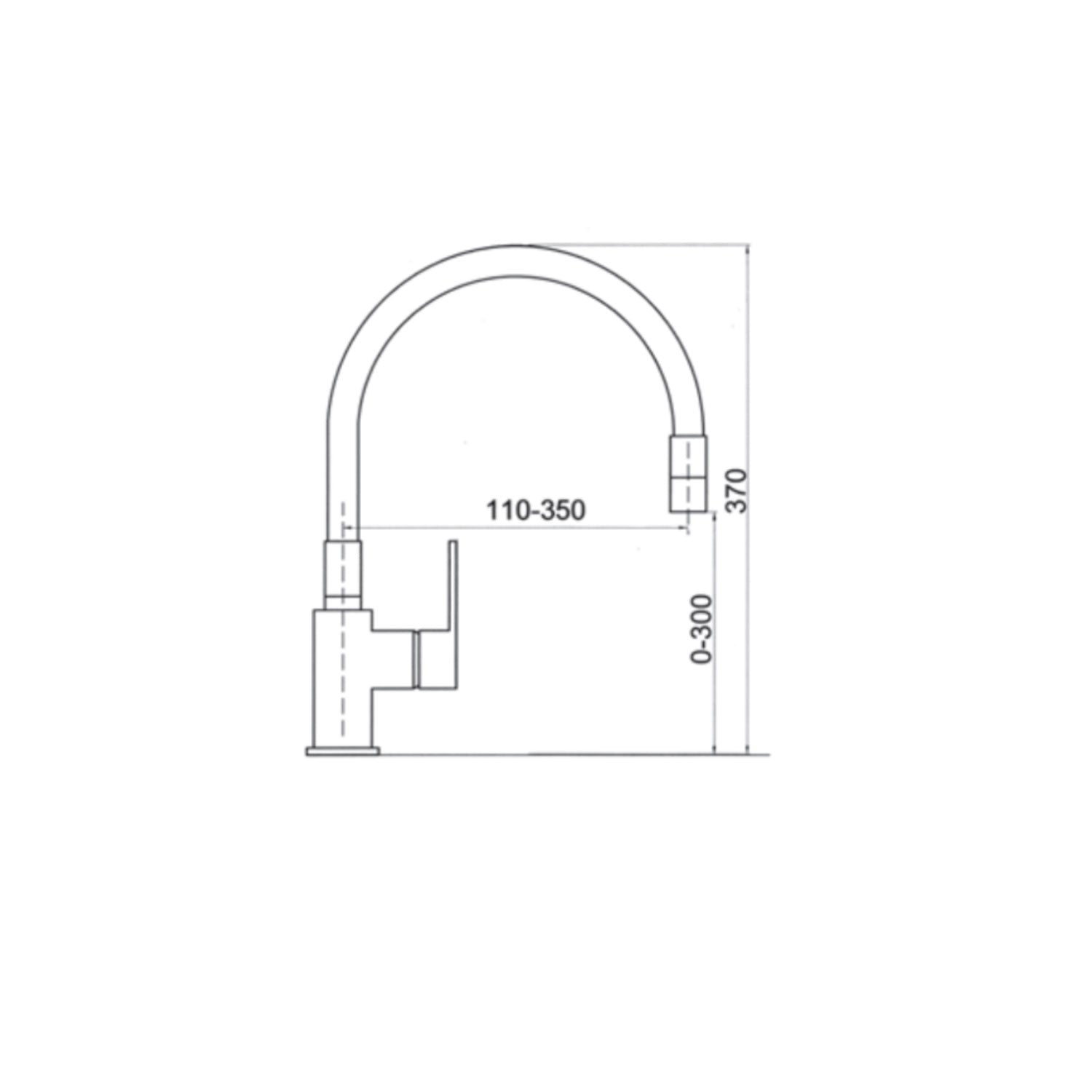 Miscelatore cucina in ottone cromato con canna snodata nera Keller taps