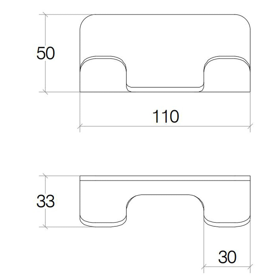 Appendino Bagno a Muro Doppio Gancio in Alluminio Verniciato Nero Lineabeta