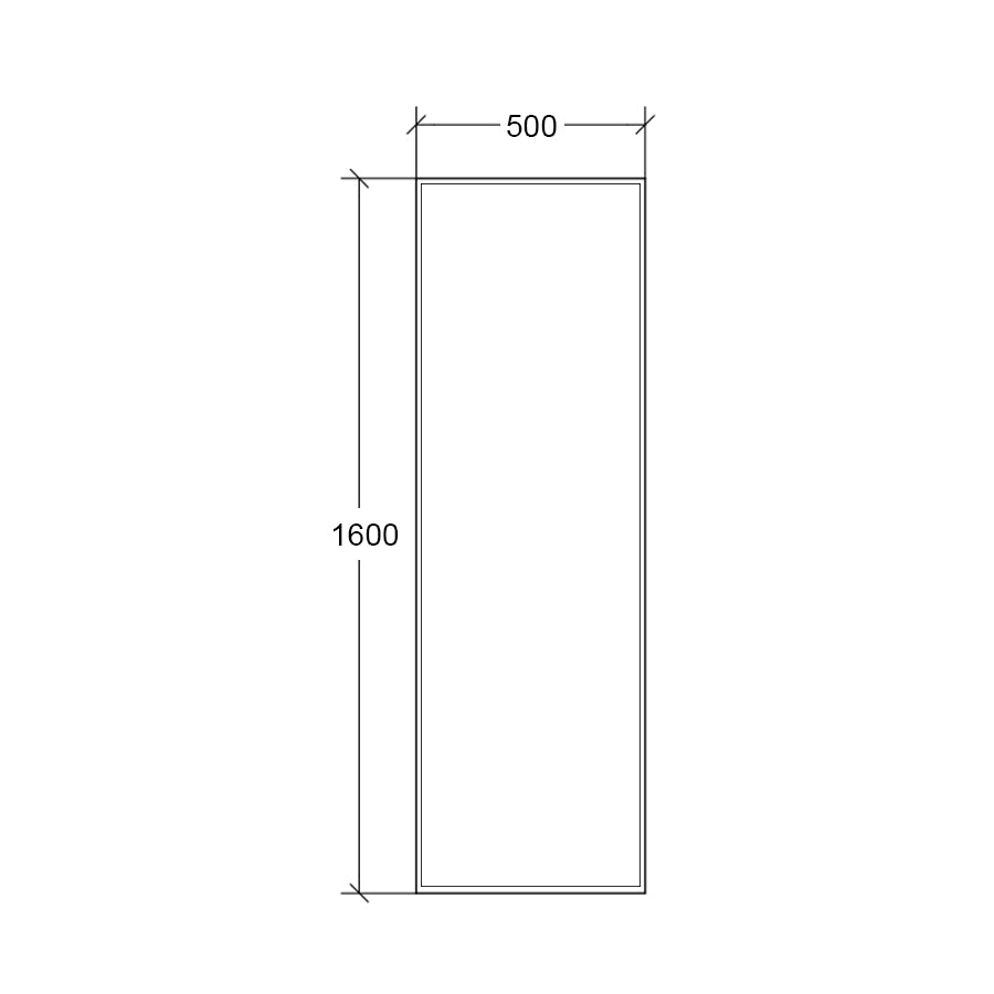 Specchio rettangolare alto da parete con cornice led illuminata Lineabeta Speci cm 50x160h