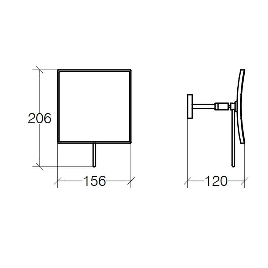 Specchio ingranditore quadrato 3x da parete Lineabeta Mevedo 