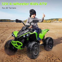 Quad Elettrico per Bambini Licenza Can-Am Renegade 12V ATV Telecomando e Ammortizzatori Verde