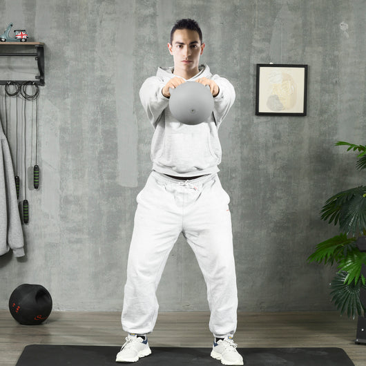 Kettlebell per Allenamento 12 Kg in PVC e Sabbia Metallica Grigio