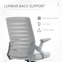 Sedia da Ufficio Ergonomica con Altezza Regolabile e Braccioli Sollevabili   Grigio