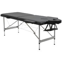 Lettino Massaggi Portatile 186x71x62-83 cm in Similpelle Nero