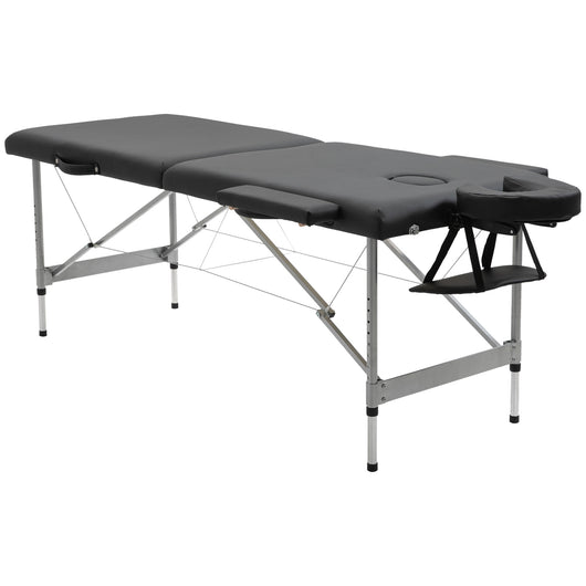 Lettino Massaggi Portatile 186x71x62-83 cm in Similpelle Nero