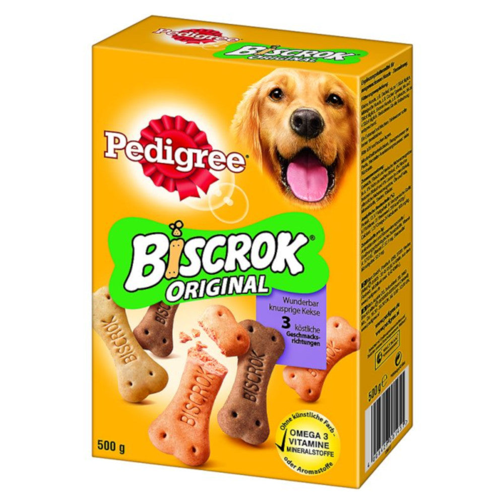 Pedigree biscrok original biscotti per cani 3 gusti in 1 pollo manzo e agnello conf da 500 gr