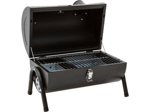 Habitat et Jardin Barbecue Portatile Acciaio Nero 42x27x43cm Due Scomparti