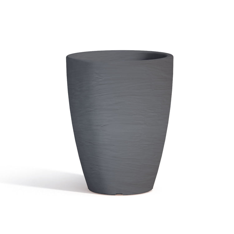 Vaso Aloe In Resina Tondo Grigio H38 Ø 30Cm