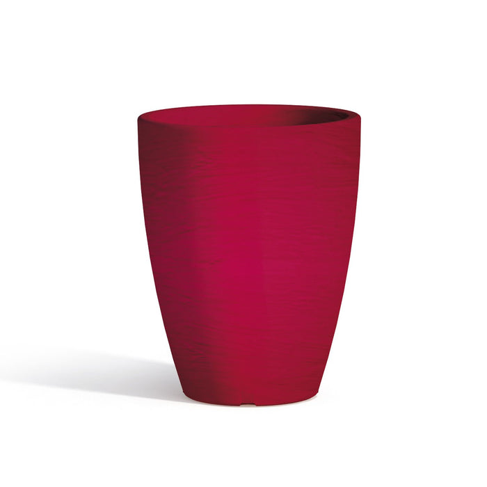 Vaso Con Sottovaso Aloe Tondo Rosso H38 Ø 30Cm