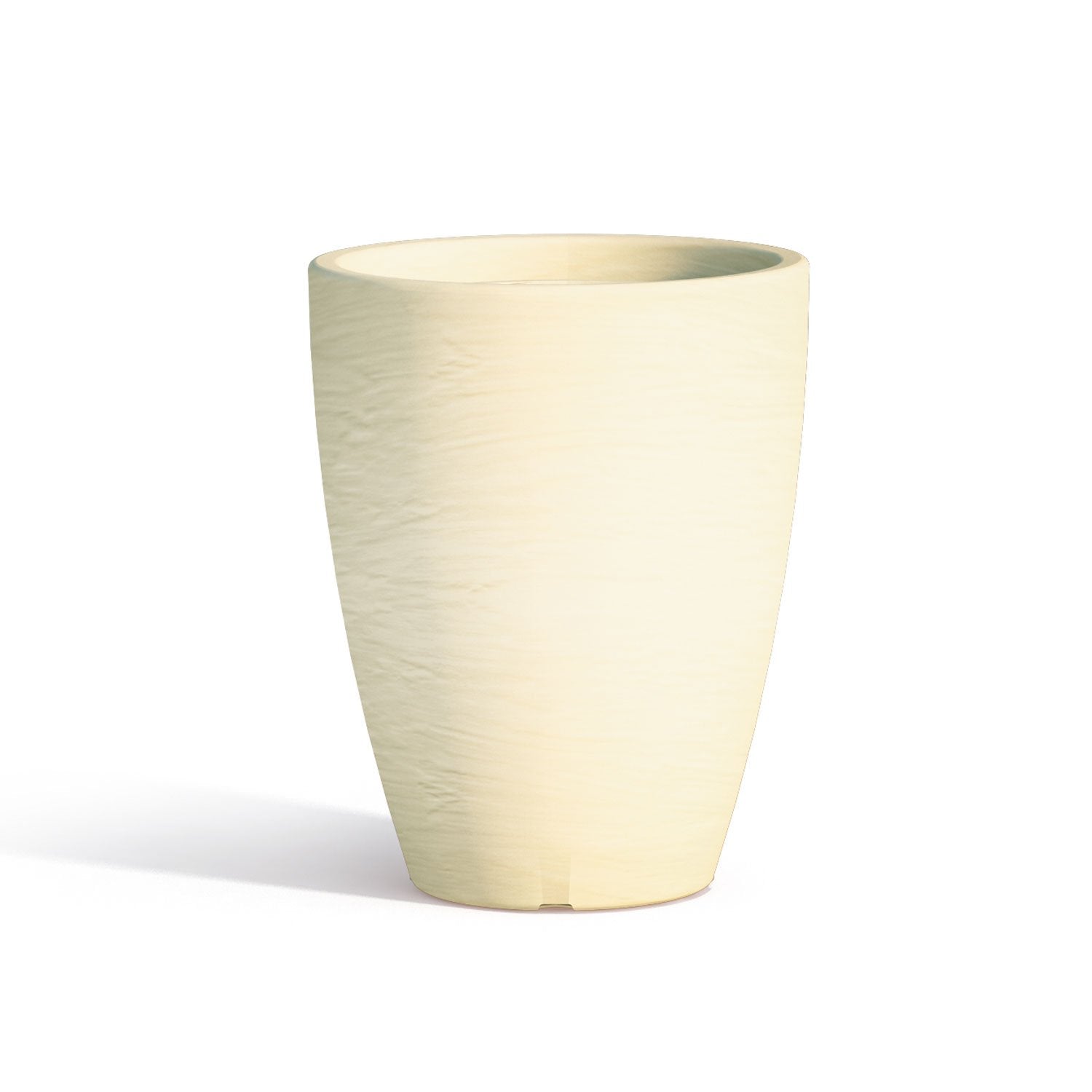 Vaso Con Sottovaso Aloe Tondo Avorio H38 Ø 30Cm