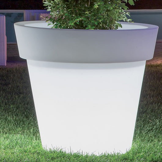 Vaso Gemma led multicolor con batteria in resina diametro 80 cm