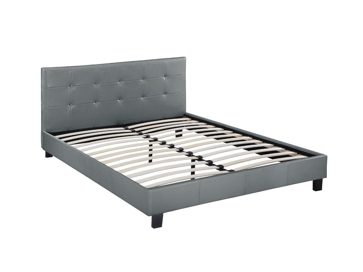 Habitat et Jardin Letto Julia 140x190 cm Grigio Testata Imbottita