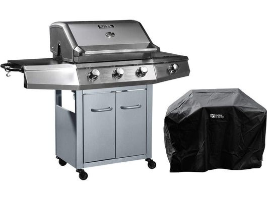 Habitat et Jardin Barbecue Gas Bingo 4 Bruciatori 14kW Acciaio Inox Argento