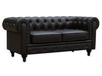 Habitat et Jardin Divano Chesterfield 2 Posti 157 cm Marrone Tessuto