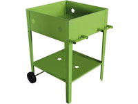 Carrello Portavasi Metallo Verde 55x55x80cm 2 Ripiani 2 Ruote Habitat et Jardin