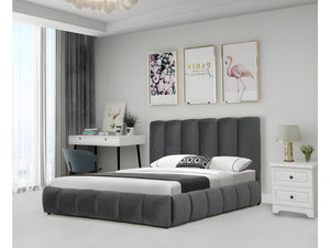 PALOZI Divano Letto Annie 140x190 cm Grigio con Contenitore