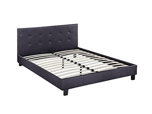 Habitat et Jardin Letto 140x190 cm Nero con Testata Imbottita