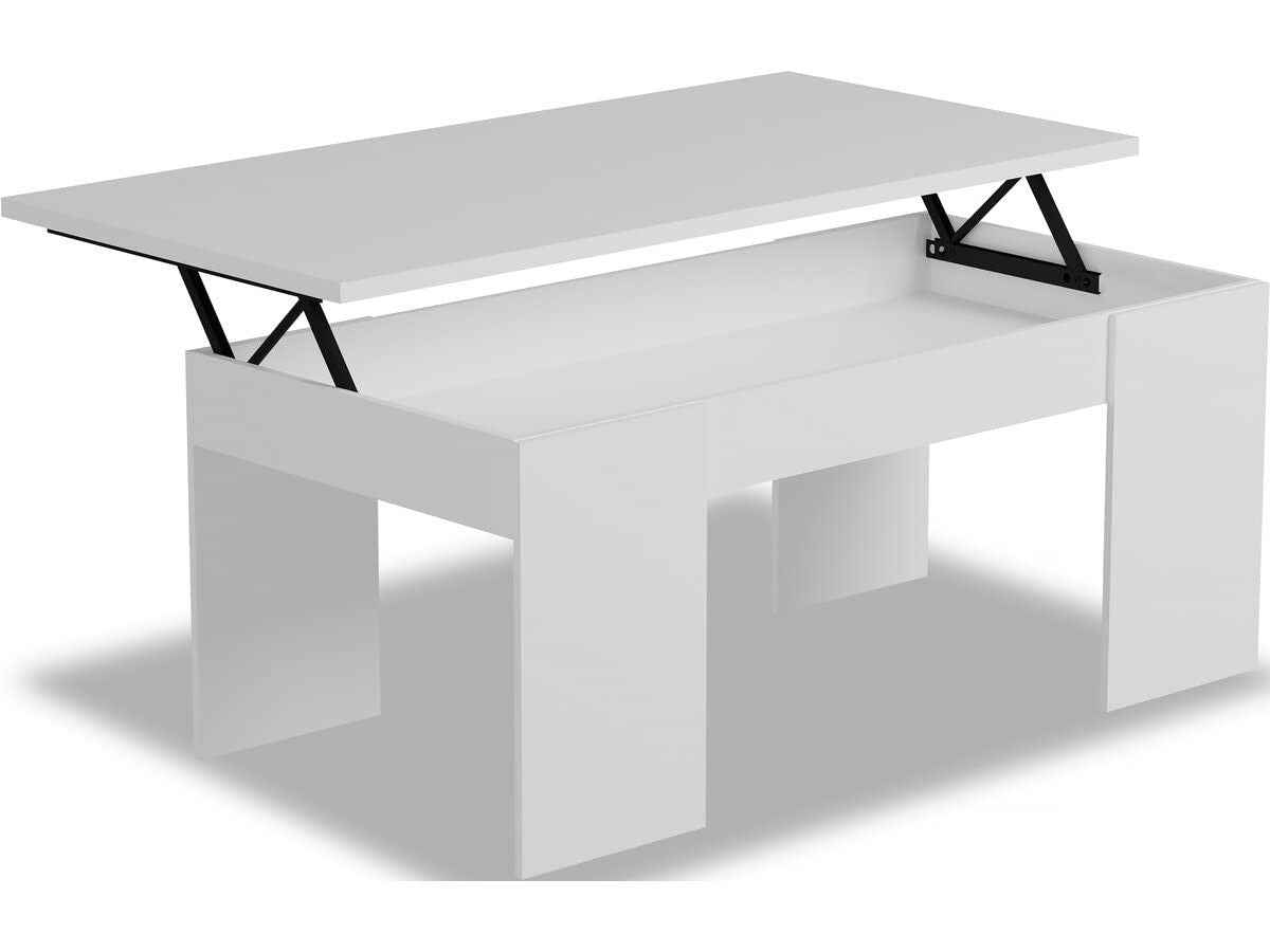 Habitat et Jardin Tavolino 102x50x43 cm Bianco Rettangolare Minimalista