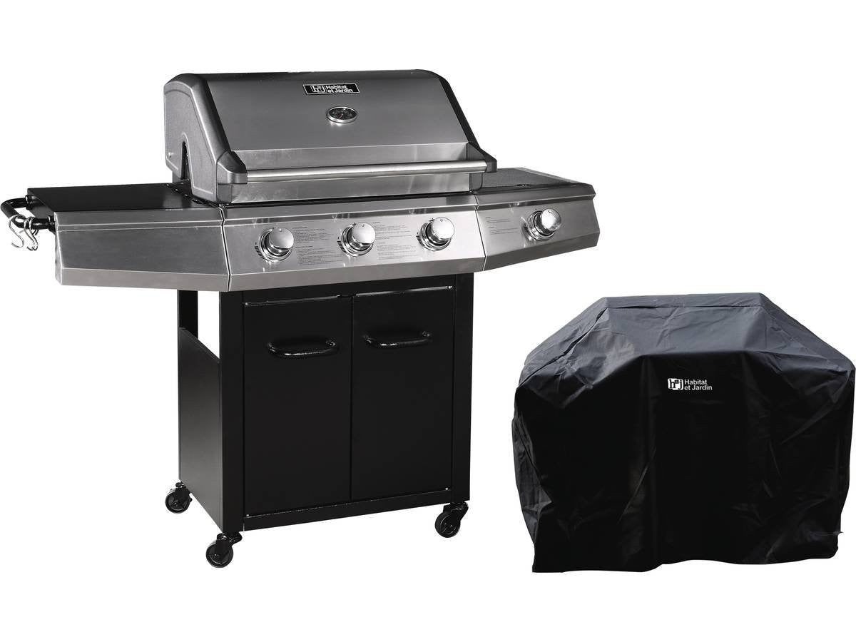 Habitat et Jardin Barbecue a Gas Bingo 4, 5 Bruciatori, 14 kW, Nero