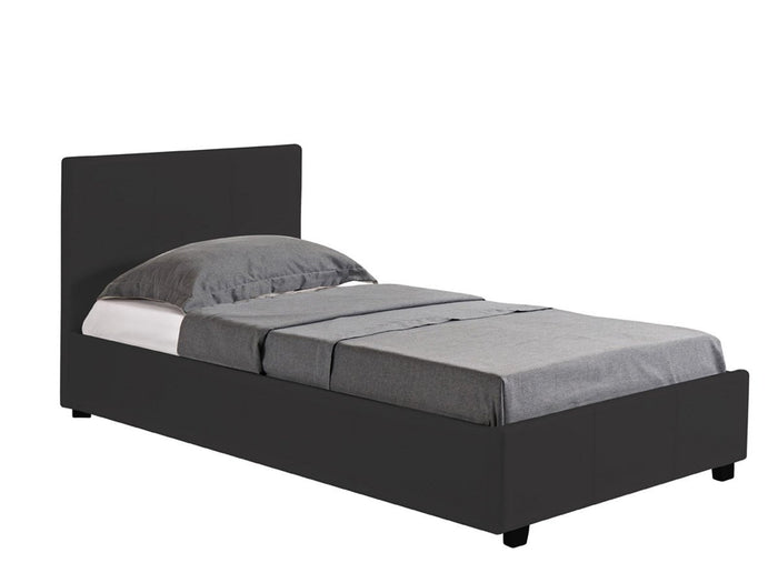 Habitat et Jardin Letto Singolo 90x190 cm con Contenitore Nero in PVC