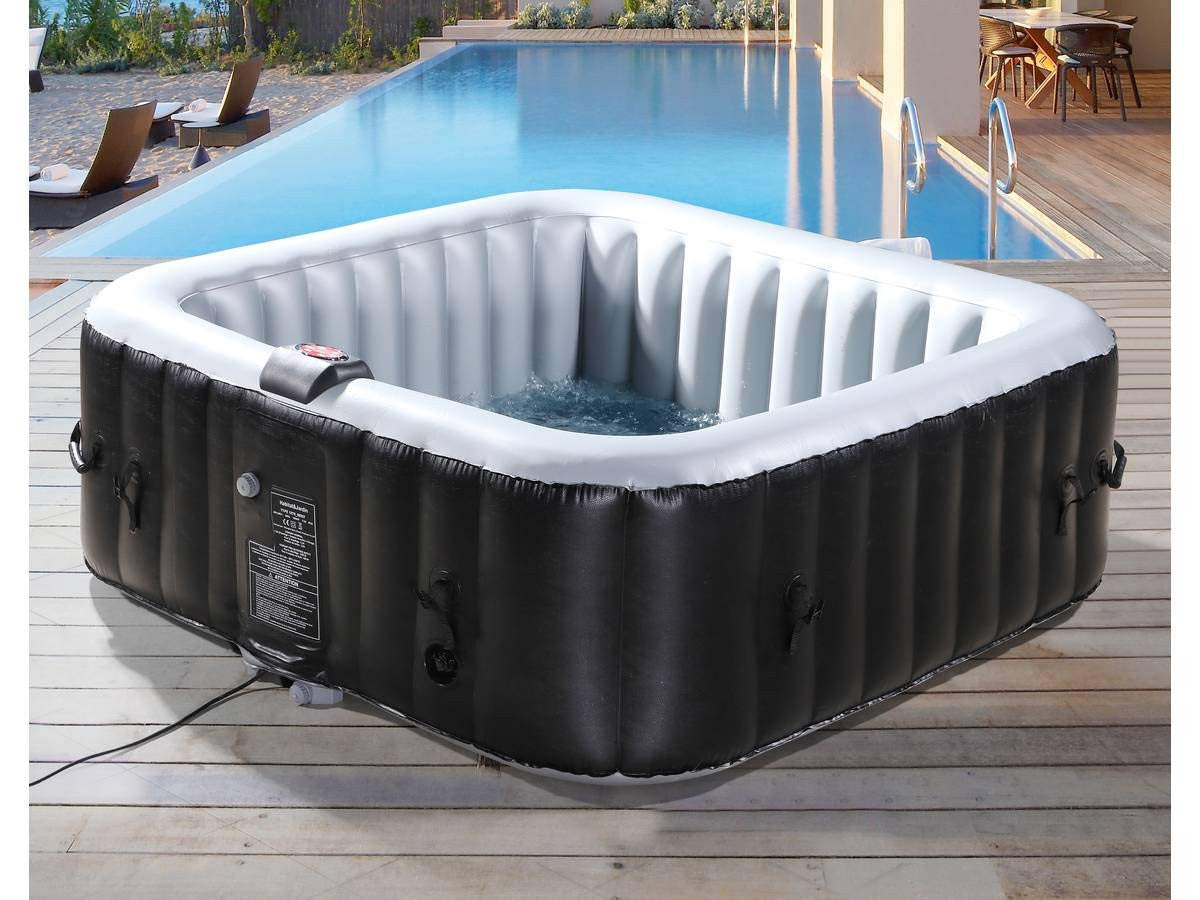 Habitat et Jardin Spa Gonfiabile 6 Posti PVC 130 Getti Grigio Nero