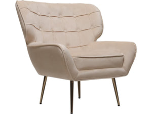 Poltrona Velluto Beige Austin Habitat et Jardin Moderna Ergonomica 79x71x79cm