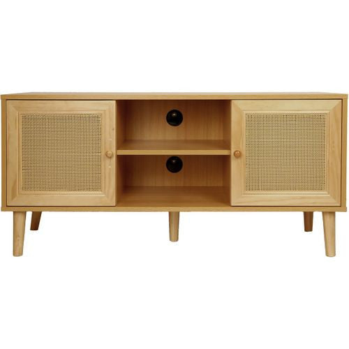 Mobile TV Scandinavo in Rattan Marrone 120x30x56cm PALOZI SOFA