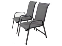 Sedie da Giardino Set 2 Alluminio Textilene Grigio Scuro Impilabili Habitat et Jardin