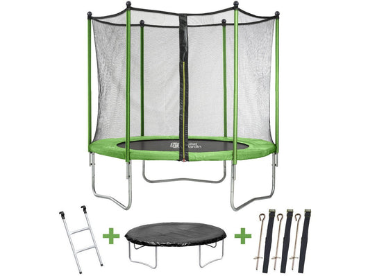 Trampolino 2,44 m Verde con Rete di Sicurezza 150 kg Habitat et Jardin