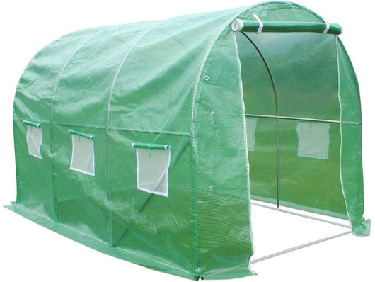 Serra Tunnel 3x2x2m Acciaio e Polietilene Verde Anti UV Habitat et Jardin