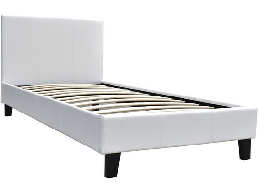 Habitat et Jardin Letto Singolo 90x190cm Bianco con Rete a Doghe PVC