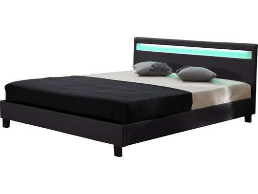 Habitat et Jardin Letto LED 140x190cm Nero Rete Inclusa