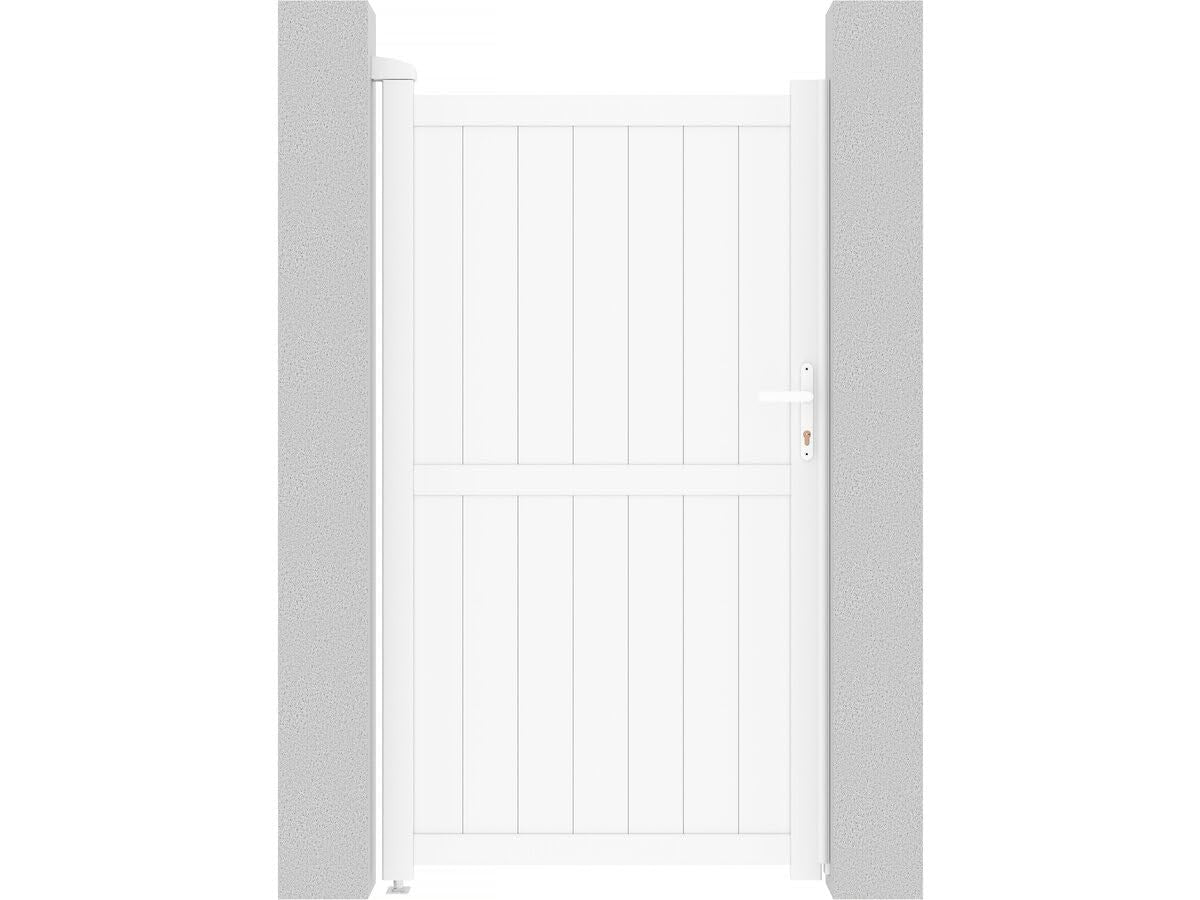 Cancello Pedonale Alluminio 101x181 cm Bianco Moderno Habitat et Jardin