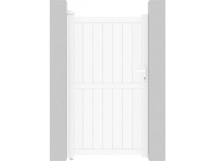 Cancello Pedonale Alluminio 101x181 cm Bianco Moderno Habitat et Jardin