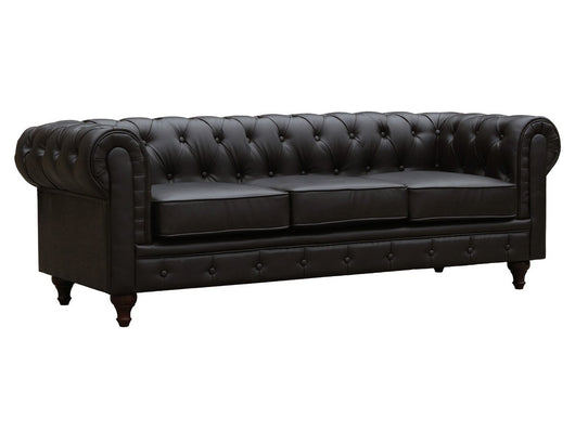 Habitat et Jardin Divano 3 Posti Marrone PU Chesterfield 204cm