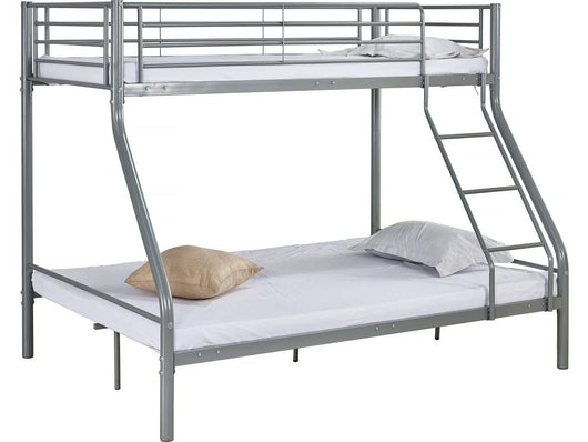 Letto a castello metallo 90x190/140x190 cm grigio rete inclusa Habitat et Jardin