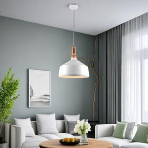 Lampadario Portalampada a Sospensione Attacco E27 Design Nordico IP20 Da Interni bianco