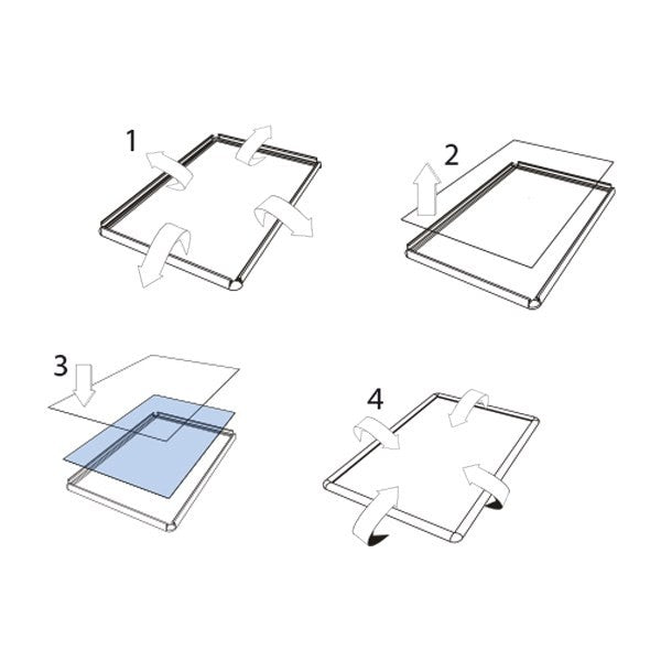 Cornice a scatto 60 x 85 profilo 25mm angolo tondo