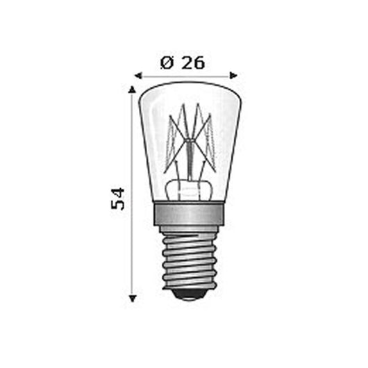 Multipack da 6 lampadine wimex incandescenti tubolari 15w e14 24v 220-240v