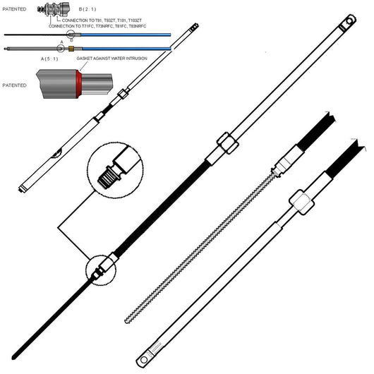 Cavo trasmissione flessibile m66 mt 3,97 13 piedi ultraflex