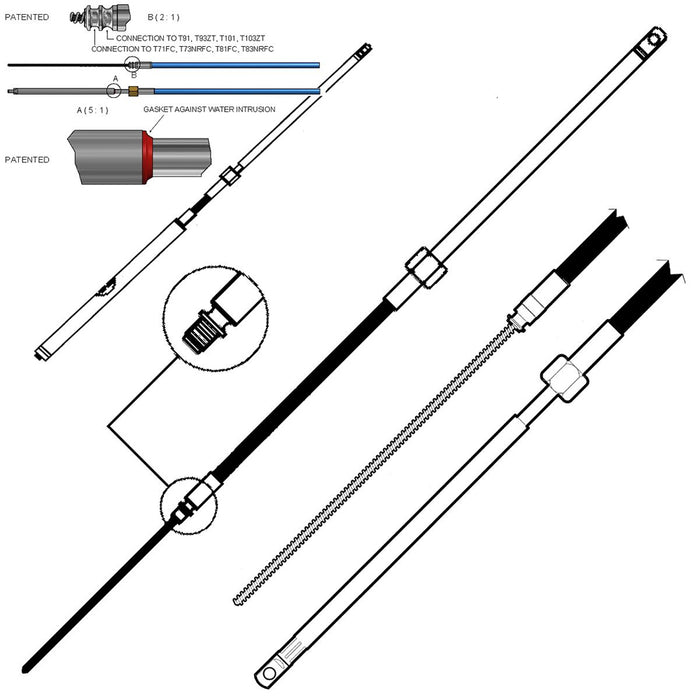 Cavo trasmissione flessibile m66 mt 3,97 13 piedi ultraflex