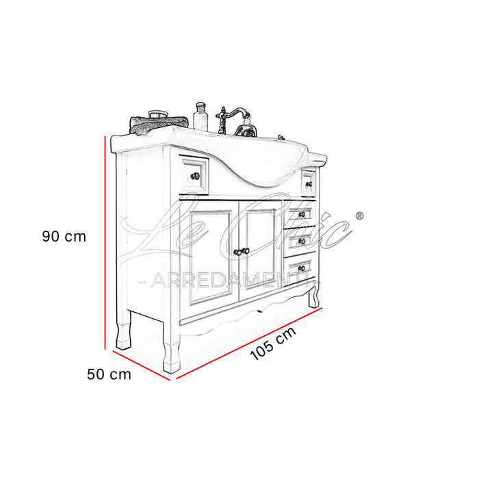 Mobile lavabo provenzale 105cm