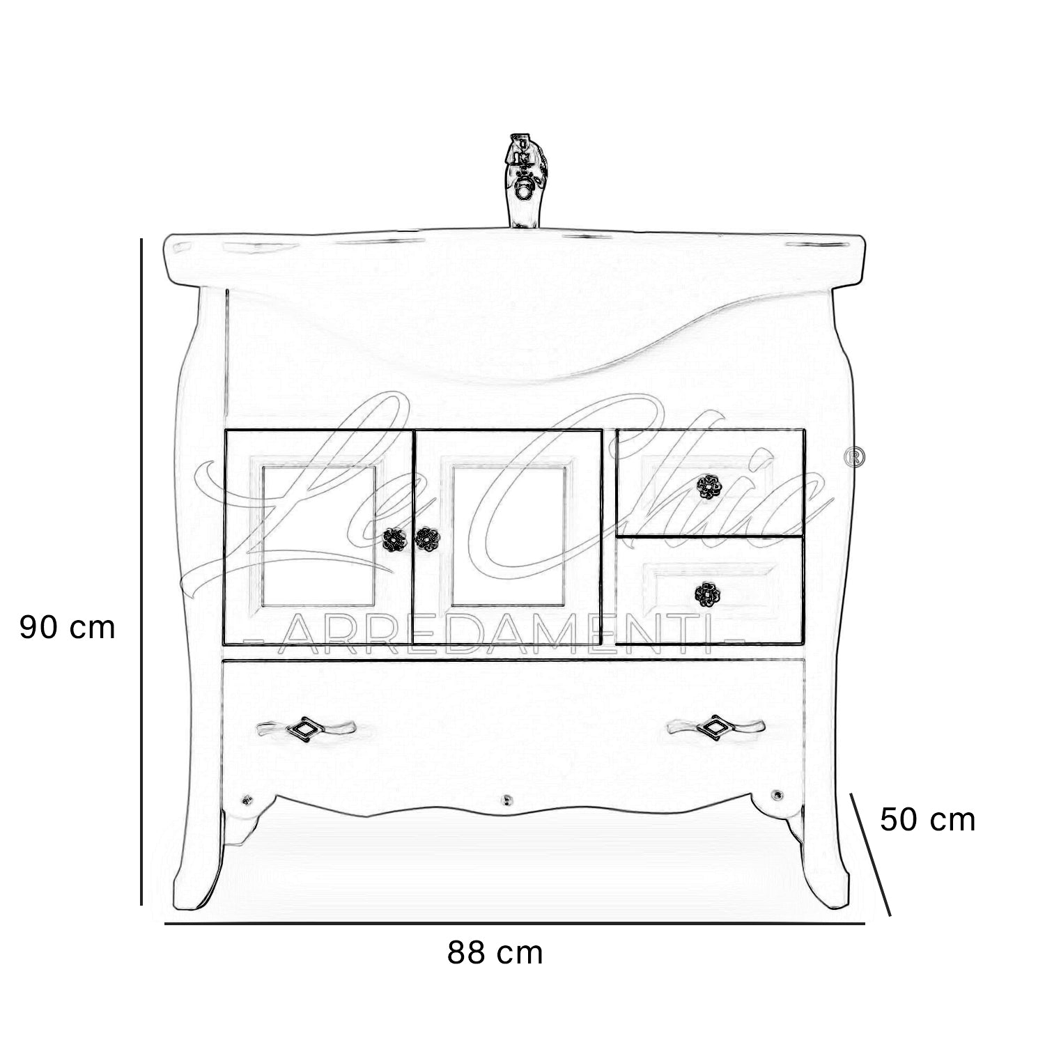 Mobile bagno 88 cm shabby chic