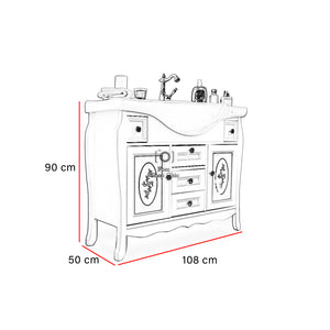 Mobile bagno completo shabby 105cm con specchio pensile