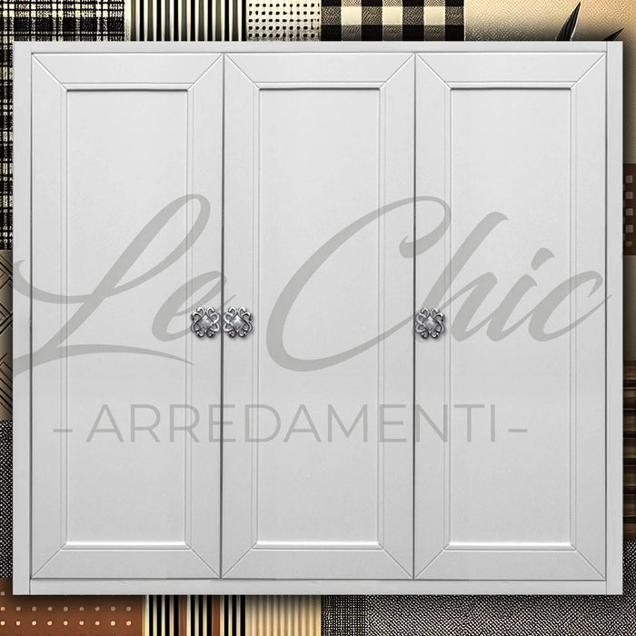 Pensile finitura bianco shabby chic a 3 ante