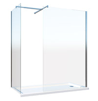 Doppia Parete Doccia Walk-in Con Braccio Di Sostegno Superiore a T Vetro 8 mm Reversibile 88-90 x 98-100 H 200 cm