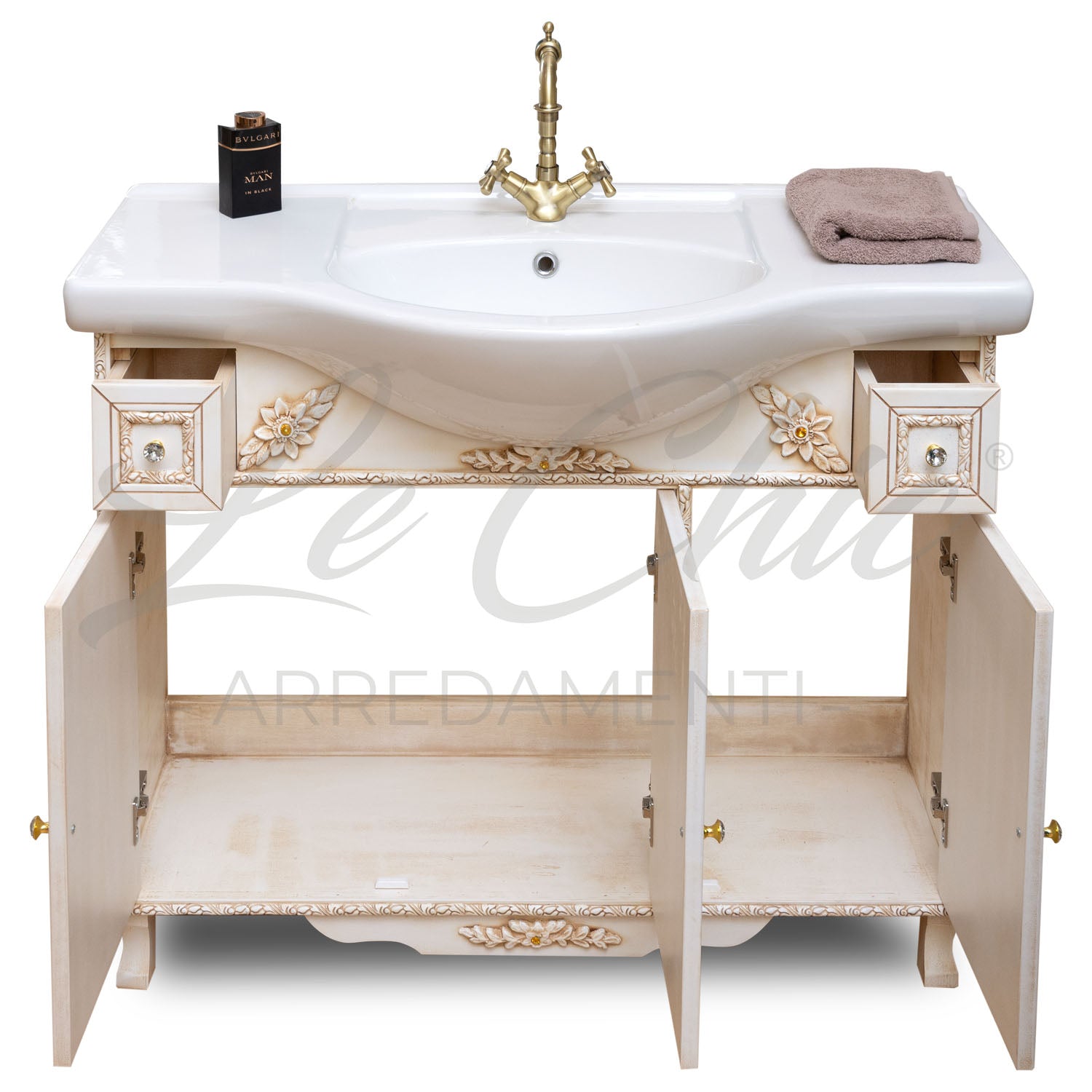 Arredo bagno RAFFAELLO avorio decapè 105 cm