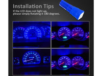 10 Lampadine Led T5 12V W1,2W Colore Blu Con 1 Smd 5050 Luci Cruscotto Auto e Moto